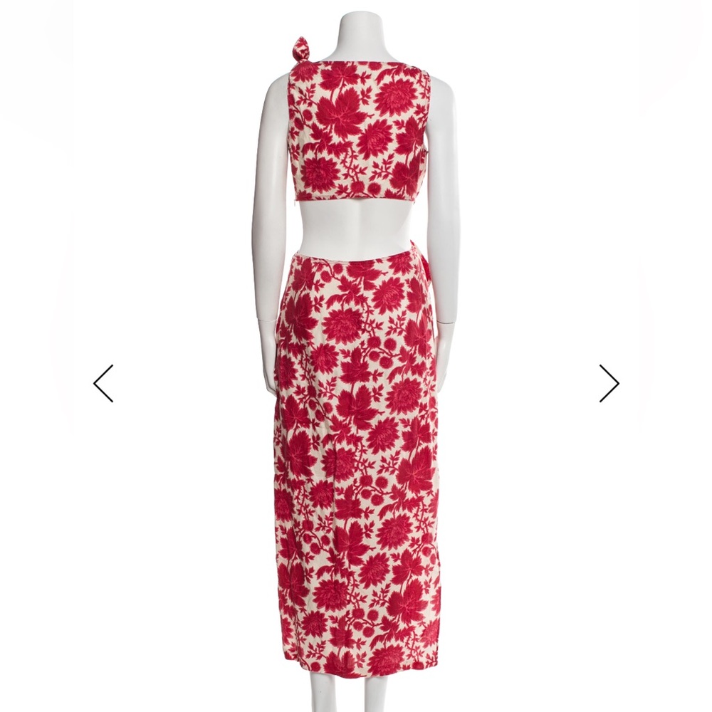 SIR the label Red and White Asymmetrical Floral Dress - Picture 2 of 4